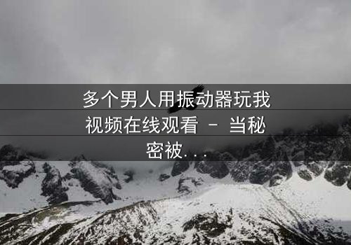 多个男人用振动器玩我视频在线观看 - 当秘密被直播,谁能逃脱这场精心设计的陷阱?